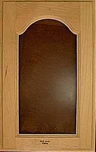 Bell arch door with glass