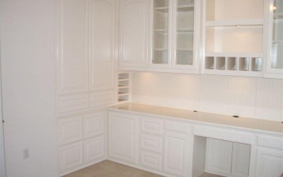 White home office cabinetry