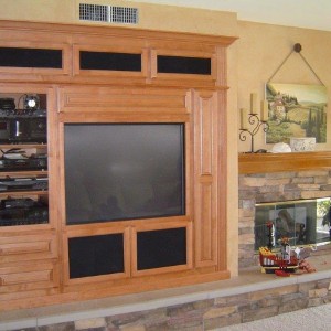 Built in wall unit cabinets with fireplace mantel