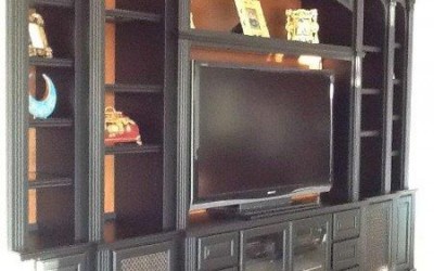 Open backed entertainment center