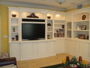 White corner wall unit