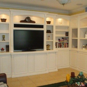 White corner wall unit