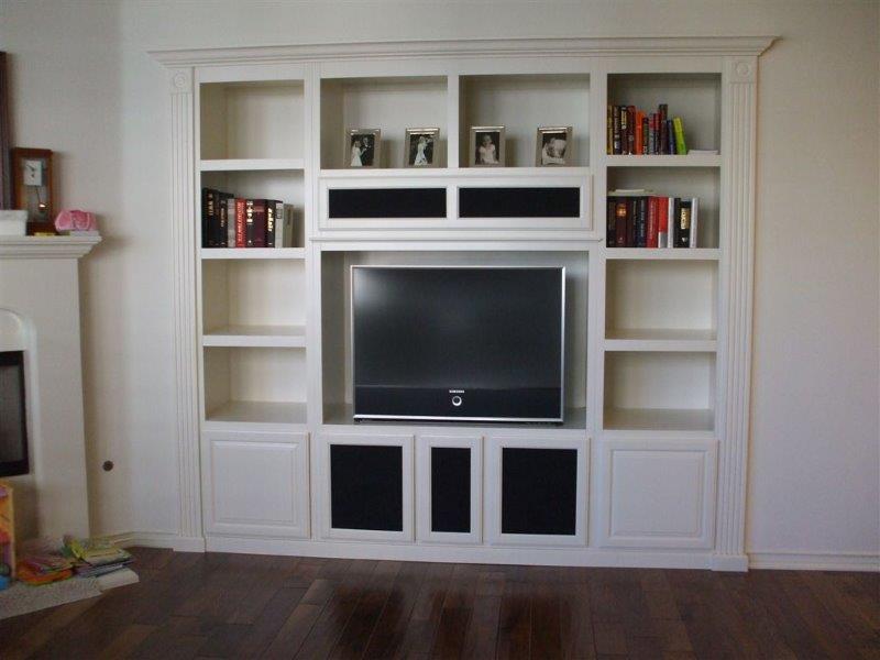 White cabinets for your entertainment center, office and kitchen