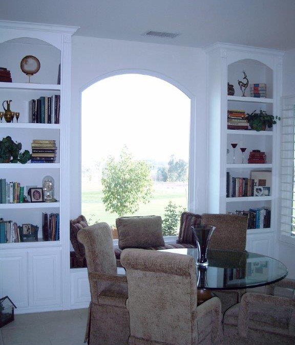 Custom window seat and bookcases