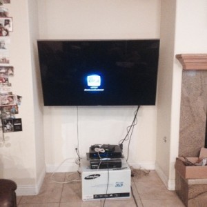 Before built in wall unit TV stand in Corona CA