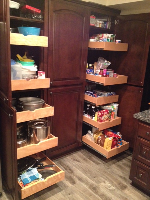 Pull out shelves for pantry